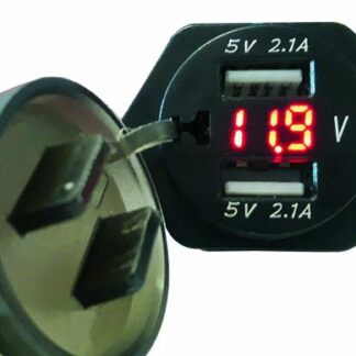 USBDIN-VM - Double USB Socket + Voltmeter Battery for DIN Socket (BMW Type)