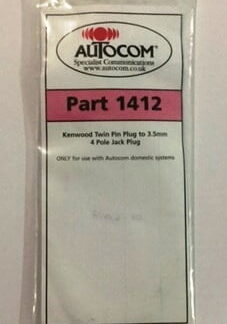 Kenwood Twin Pin Plug to 3.5mm 4 Pole Jack Plug