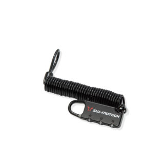Cable lock for motorcycle luggage Black. Combination lock. 180 cm.