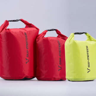 Drypack storage bag set 4/8/13 l. Yellow/red. Waterproof. Roll closure.