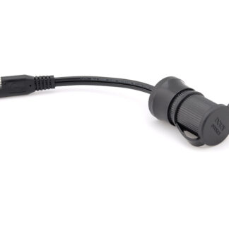 Cigarette lighter socket with SAE plug Water resistant cap. Cable 10 cm length. 12 V.
