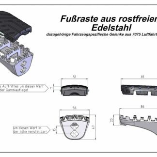 ION footrest kit Honda XRV650/750 (87-03) XL600V (87-99) CRF1000L