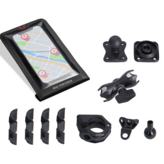 Universal GPS mount kit with Smartphone Drybag Incl 2" socket arm, for handlebar/mirror thread