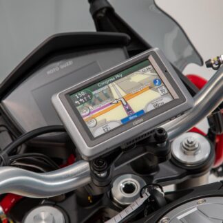 GPS mount for handlebar Black. Moto Guzzi V85 TT (19-23).