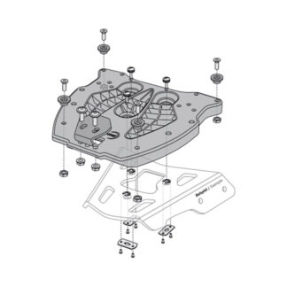 Adapter plate for ALU-RACK For TRAX top case. Black.