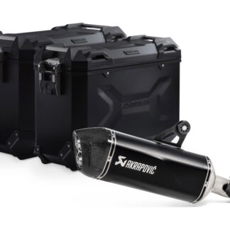 TRAX ADV aluminum case system + Akrapovic Black 45/37 l BMW R 1250 GS/Adv/Rallye (18-)