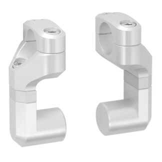 Vario bar back for Ø 22 mm handlebar Up/back variable. Silver.