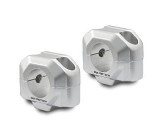 Bar riser for e 28 mm handlebar H=20 mm Silver