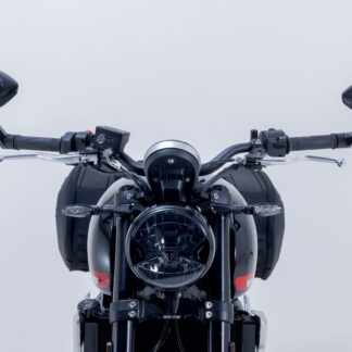 Bar end mirrors Triumph models.