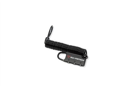 Cable lock for motorcycle luggage Black. With numeric code. Cable 180 cm.