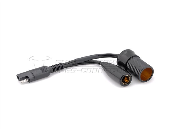 Cigarette lighter and DIN power socket for SAE Y-connection Cable ca 2x10 cm length 12 V