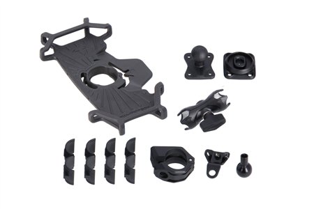 Universal GPS mount kit with T-Lock Smartphone big Incl. 2 inch socket arm, for handlebar/mirror thread
