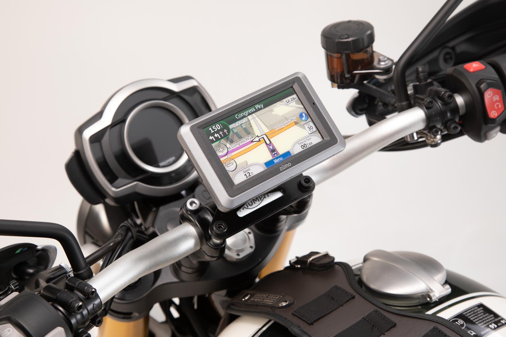 GPS mount for handlebar Black Honda / Suzuki / Triumph models