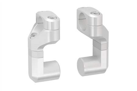 Vario bar back for Ø 22 mm handlebar Up/back variable. Silver.