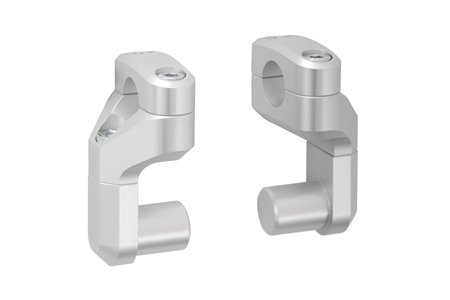 Vario bar back for Ø 28 mm handlebar Up/back variable. Silver.