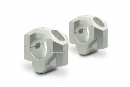 Bar riser for e 28 mm handlebar H=20 mm Silver Milled