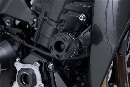 Frame slider kit Black. Kawasaki Z900 models (16-), Z1100 (25-).